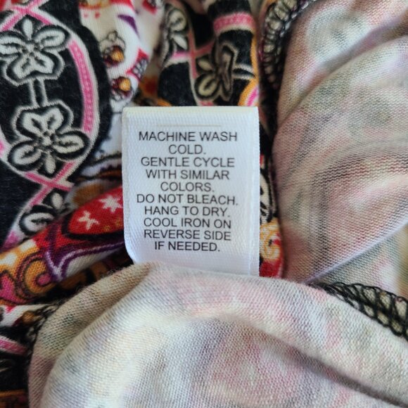 Cato A-line Midi Skirt 14/16W Jersey Boho Multicolor Casual Red Pink Pull On - Picture 6 of 9